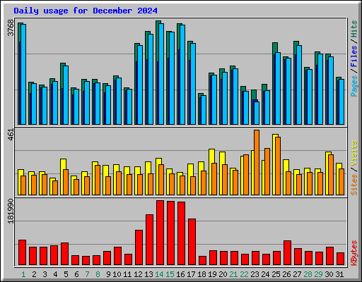 Daily usage for December 2024