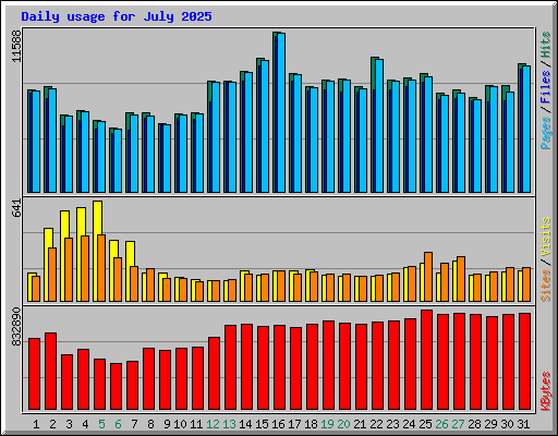 Daily usage for July 2025